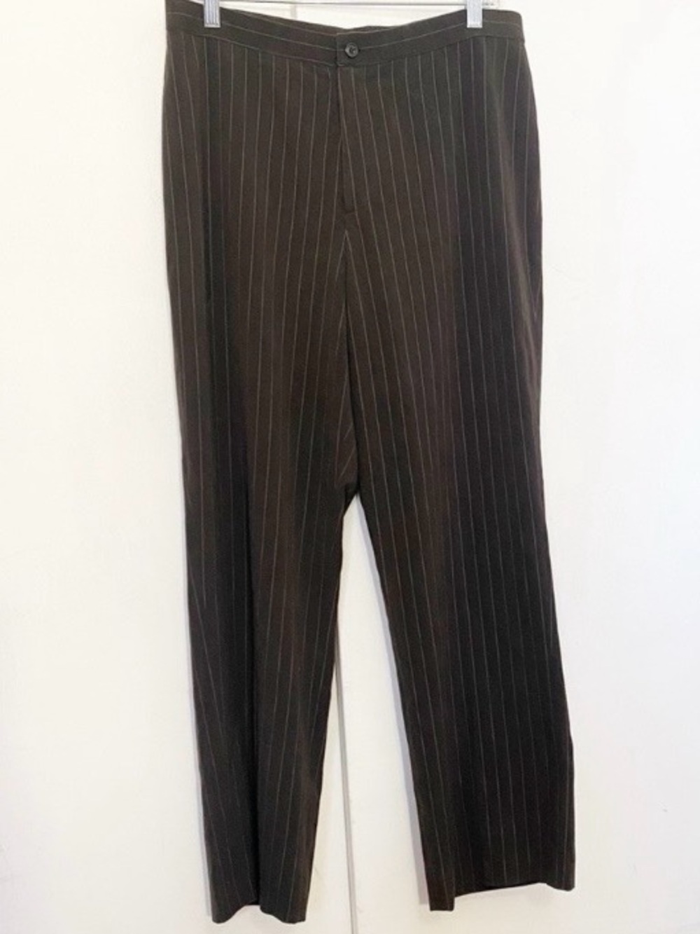 Briggs New York Career Women’s Chocolate Brown Pinstripe Trousers Pants 12